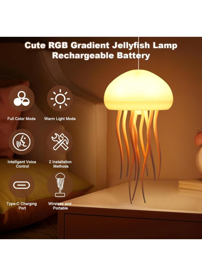 Jellyfish Lamp - LED Round Jellyfish Light Lamp with Dancing Legs and Changing Colors - 12 LED Multicolor Bulbs - Calming Jellyfish Lamp for Home Office Decor - Perfect Gifts for Kids and Adults - Color Changing Jellyfish Night Light - Image 3